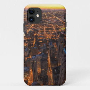 Capa Para iPhone 11 Centro de Chicago no por do sol
