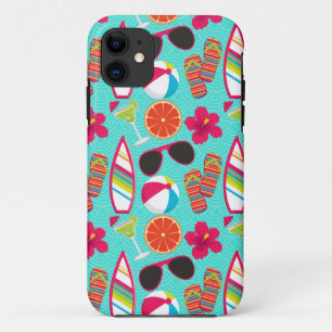 Capa Para iPhone 11 Cerceta da bola de praia dos óculos de sol dos