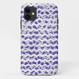 Capa Para iPhone 11 Cevron Dalmaciano Roxo e Branco
