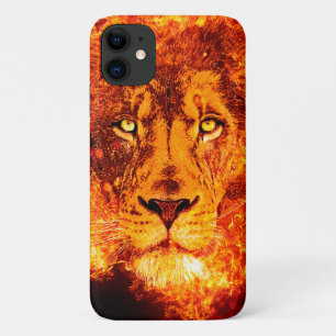 Capa Para iPhone 11 Chama Vermelho Cor Laranja Face