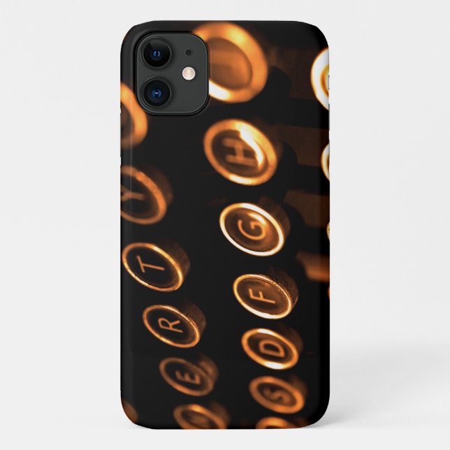 Capa Para iPhone 11 Chaves de máquina de escrever antigas (Verso)