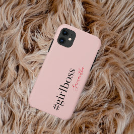 Capa Para iPhone 11 Chefe e Nome da Menina Rosa Moderna | melhor prese