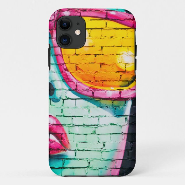Capa Para iPhone 11 cheio com face azul com coração (Verso)