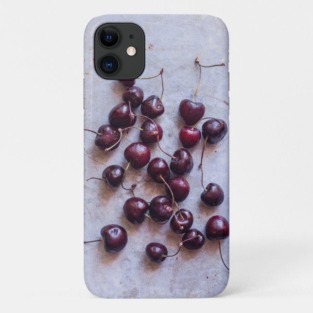 Capa Para iPhone 11 Cherries Stone Porta copos (Verso)
