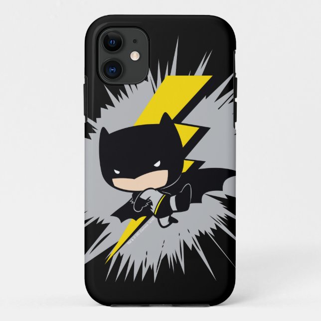 Capa Para iPhone 11 Chibi Batman Lightning Kick (Verso)