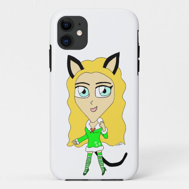 Capa Para iPhone 11 Chibi de Natal (Verso)