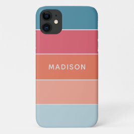 Capa Para iPhone 11 Chic de Colorblock Personalizado Moderno Colorido