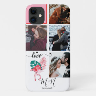 Capa Para iPhone 11 Chic Pink Flamingo 5 Foto Colagem Case-Mate