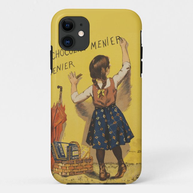 Capa Para iPhone 11 Chocolat Menier Little Girl Escrevendo (Verso)