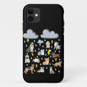Capa Para iPhone 11 Chover Cachorros e Gatos Idioma Inglês Divertido F