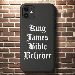 Capa Para iPhone 11 Christian Faith King James Bíblia Crente Negro