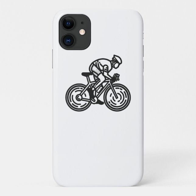 Capa Para iPhone 11 ciclista de velocidade (Verso)