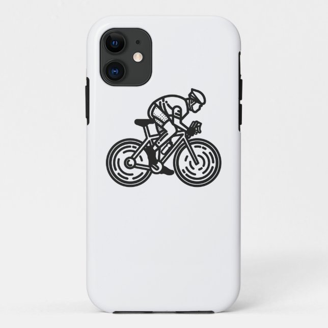 Capa Para iPhone 11 ciclista de velocidade (Verso)