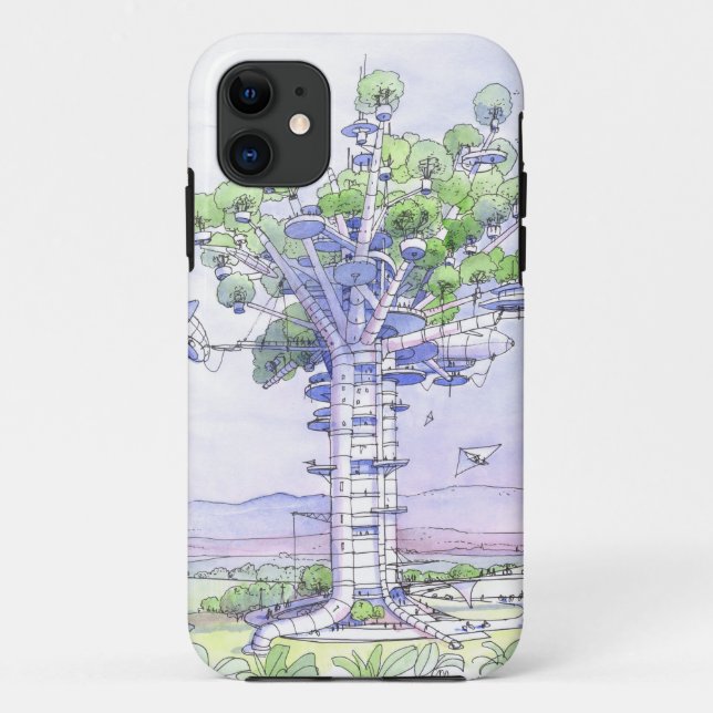 Capa Para iPhone 11 cidade da árvore (Verso)