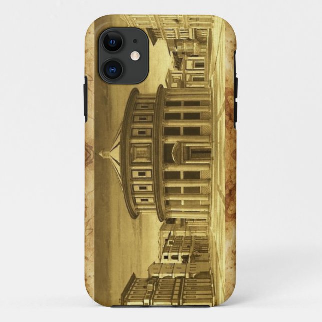 Capa Para iPhone 11 CIDADE IDEAL.Pergaminho antigo (Verso)