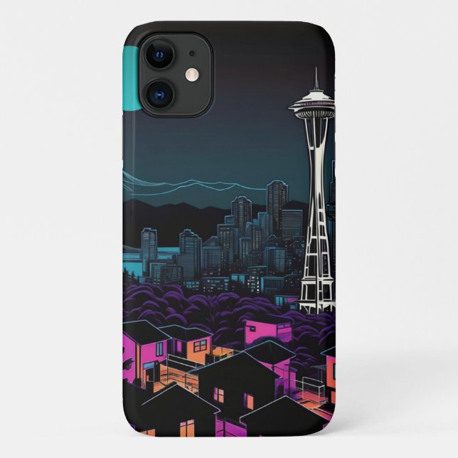 Capa Para iPhone 11 cidade noturna (Verso)