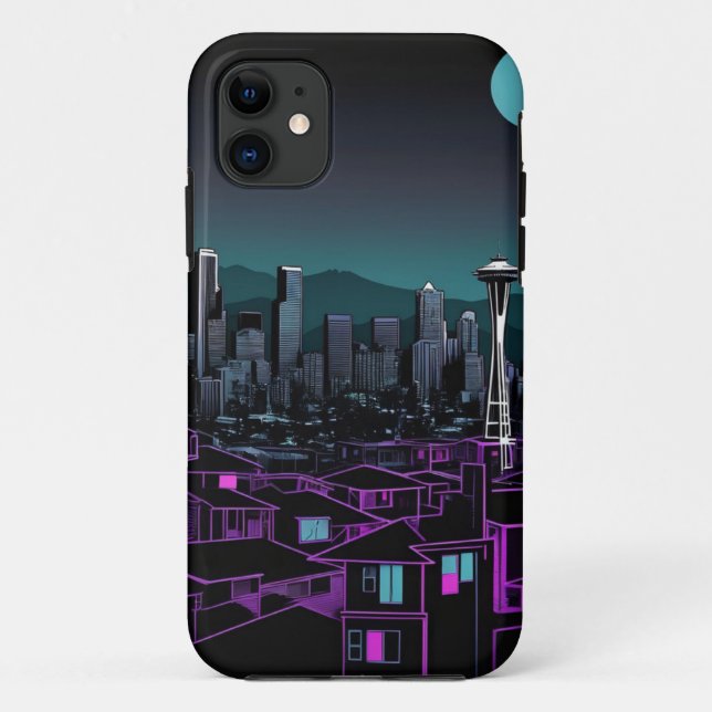 Capa Para iPhone 11 cidade noturna (Verso)