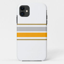 Capa Para iPhone 11 Cinza Chic - Listras Amarelas De Corrida Em Branco