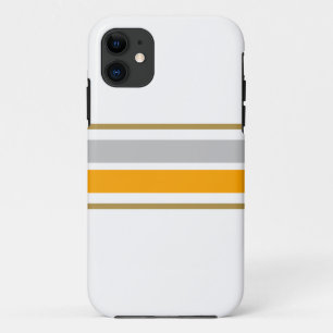 Capa Para iPhone 11 Cinza Chic - Listras Amarelas De Corrida Em Branco