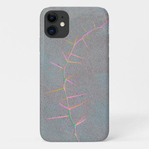 Capa Para iPhone 11 Cinza cor-de-rosa, árvore de febre de concreto iPh