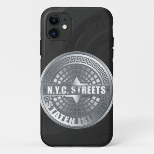 Capa Para iPhone 11 Cinza da ilha de Staten Manhole