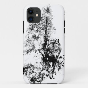 Capa Para iPhone 11 Cinza De Arte Gráfica Wolf Willife Animal Nature