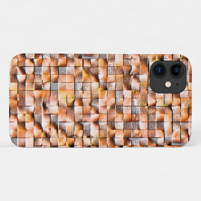 Capa Para iPhone 11 Cinza de cerâmica rugosa laranja com falhas, virtu (Verso (horizontal))