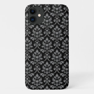 Capa Para iPhone 11 Cinza de Cor damasco em preto