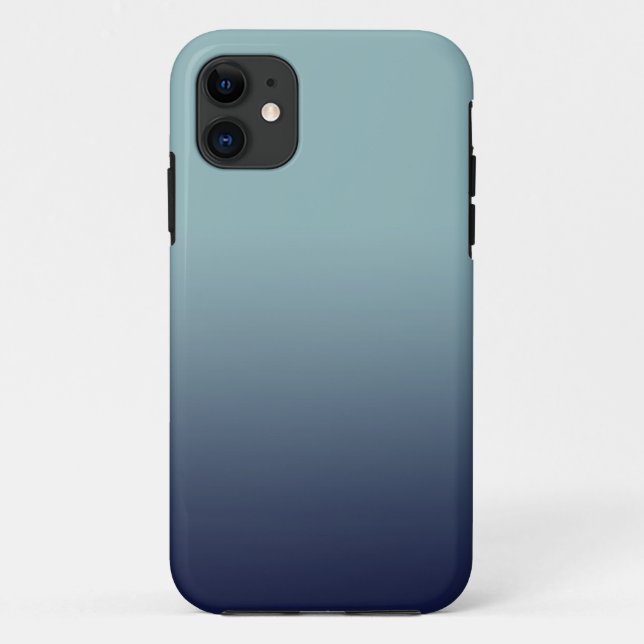 Capa Para iPhone 11 Cinza-gradiente azul. (Verso)