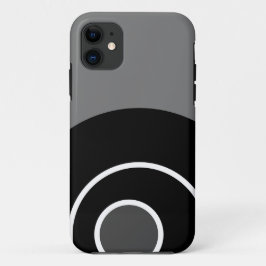 Capa Para iPhone 11 Cinza Negra Branca Moderna, Arte Negra