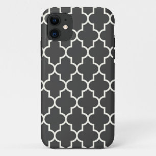 Capa Para iPhone 11 Cinza Quatrefoil da grafite