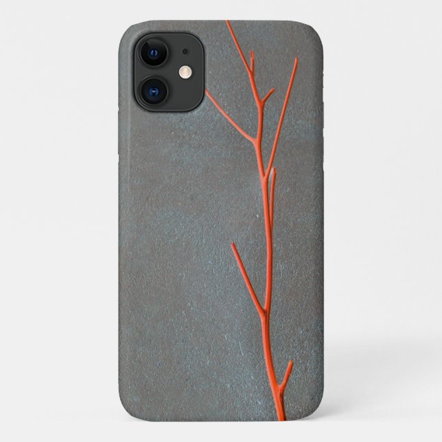 Capa Para iPhone 11 Cinza Vermelha Textura Concreta iPhone 11 Caso (Verso)