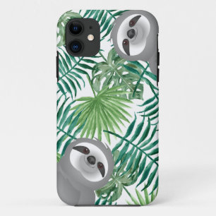 Capa Para iPhone 11 Cinzas com preguiça no fundo da selva