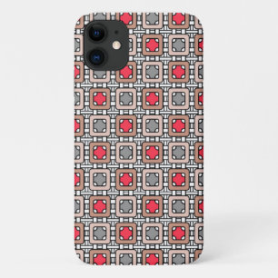 Capa Para iPhone 11 cinzas de arte moderna geométrica deco, bege