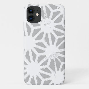 Capa Para iPhone 11 Cinzas e padrão geométrico branco