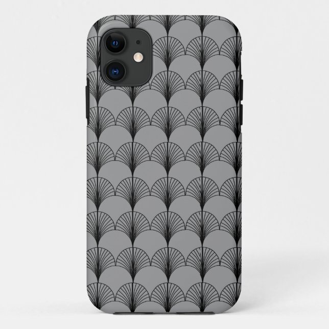 Capa Para iPhone 11 Cinzas e ventiladores pretos (Verso)