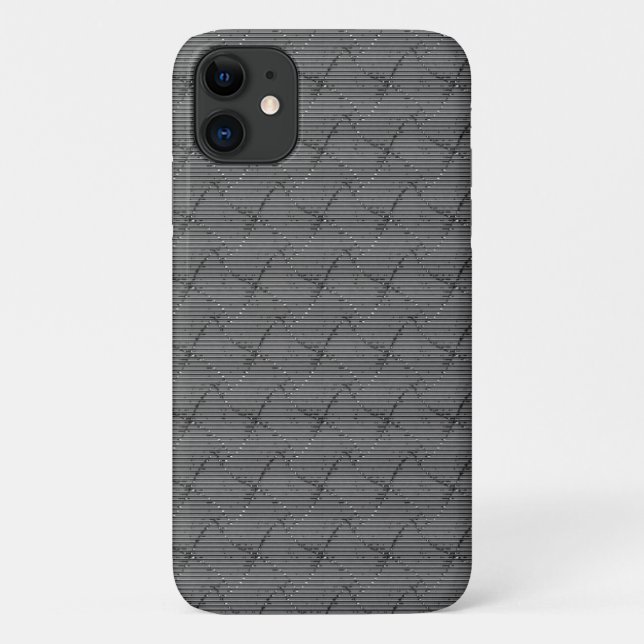 Capa Para iPhone 11 Cinzas tranquilas com pequenas tiras e com (Verso)