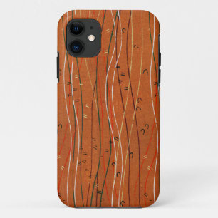 Capa Para iPhone 11 Cinzas Vermelhas Ondas: Arte Abstrato Japonesa Mod