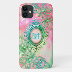 Capa Para iPhone 11 Cinzento vitoriano opal, cor-de-rosa, verde-teal