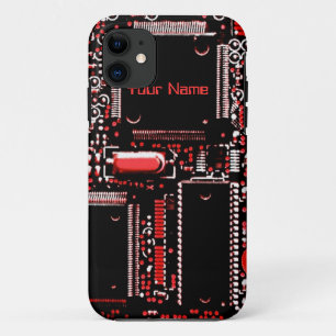Capa Para iPhone 11 Circuit Red 2 iPhone 5 'Name' mal existe