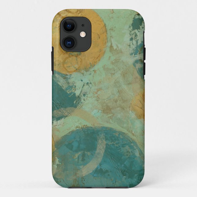 Capa Para iPhone 11 Círculos Azul e Amarelo (Verso)