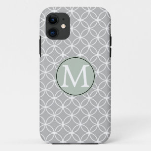 Capa Para iPhone 11 Círculos brancos e cinzentos