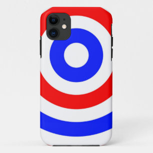 Capa Para iPhone 11 Círculos vermelhos, brancos e azuis