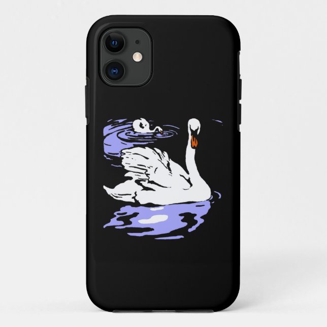 Capa Para iPhone 11 Cisnes Brancas Cortadas de Madeira Vitoriana (Verso)