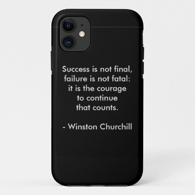 Capa Para iPhone 11 Citação de Winston Churchill; Sucesso (Verso)