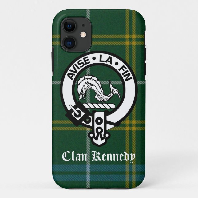 Capa Para iPhone 11 Clan Kennedy Crest Tartan (Verso)