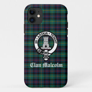 Capa Para iPhone 11 Clan Malcolm Tartan e Crest