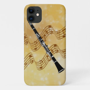 Capa Para iPhone 11 Clarinet, momento musical mágico, design de ouro