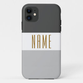 Capa Para iPhone 11 Clássico Chic Duas Cinzas de Tom White Stripes Alt