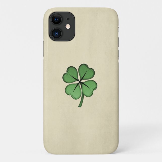 Capa Para iPhone 11 Clássico irlandês Lucky Shamrock (Verso)